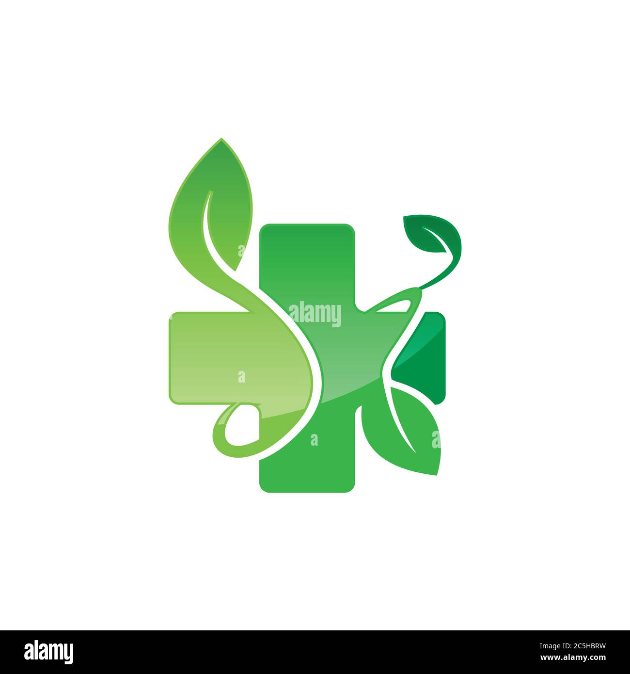 Natura salute erboristeria medicina farmacia logo disegno immagine vettore modello Illustrazione Vettoriale