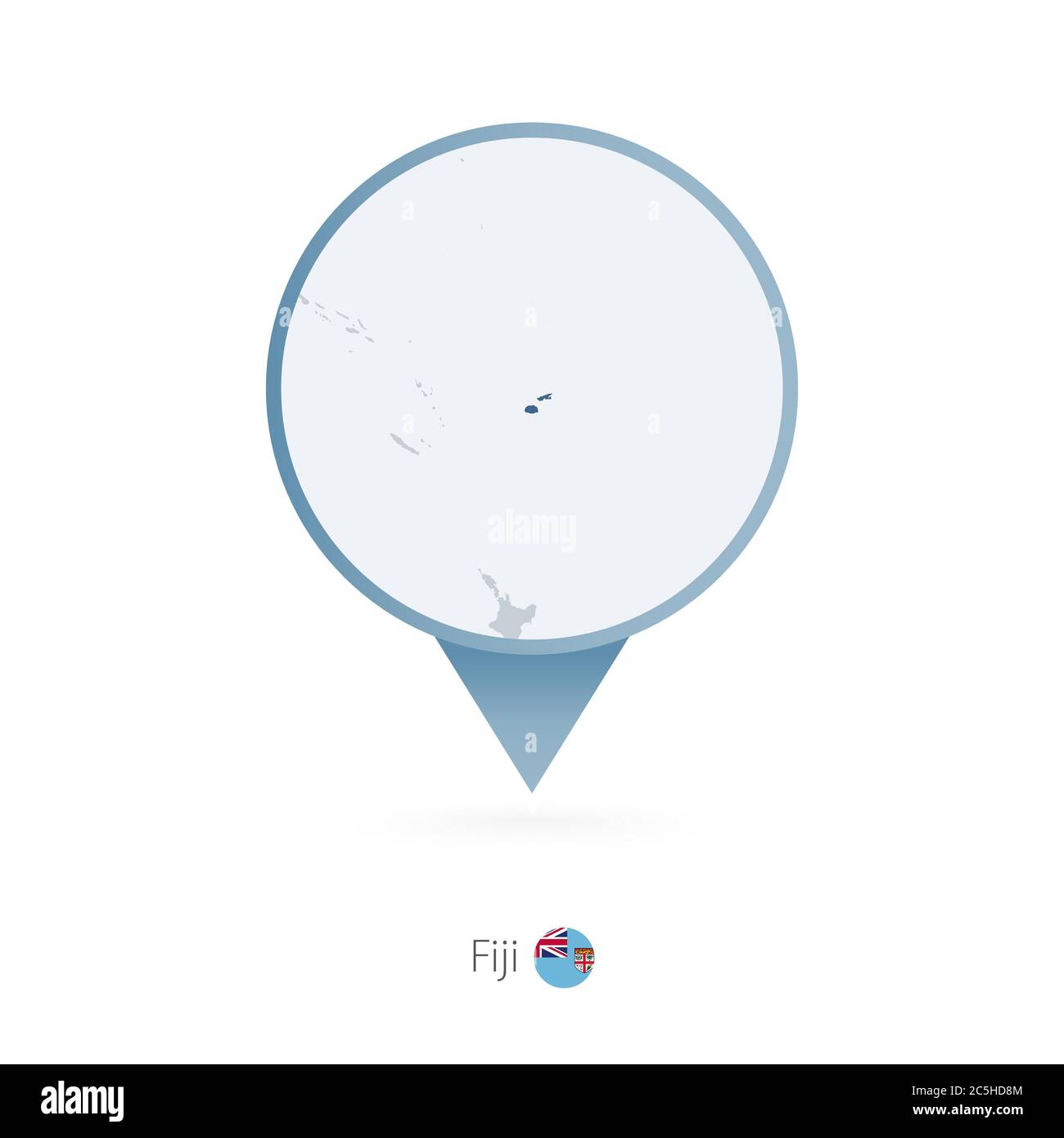 Mappa con mappa dettagliata delle Figi e dei paesi vicini. Illustrazione Vettoriale