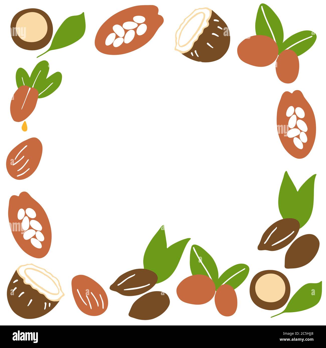 Struttura senza cuciture in olio cosmetico. Dadi da cui si sprizzano gli oli. Oli nutrienti per la bellezza della pelle. Icone vettoriali Illustrazione Vettoriale