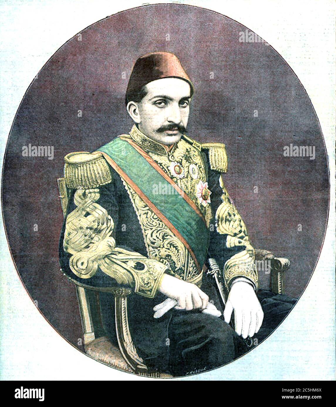 ABDUL HAMID II (1842-1918) 34esimo sultano dell'Impero Ottomano Foto Stock
