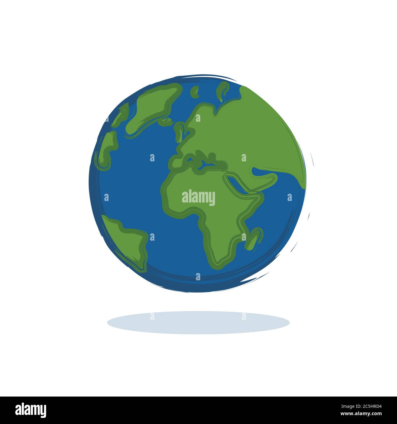 Il pianeta terra icona a forma di globo blu e verde illustrazione vettoriale EPS10 Illustrazione Vettoriale