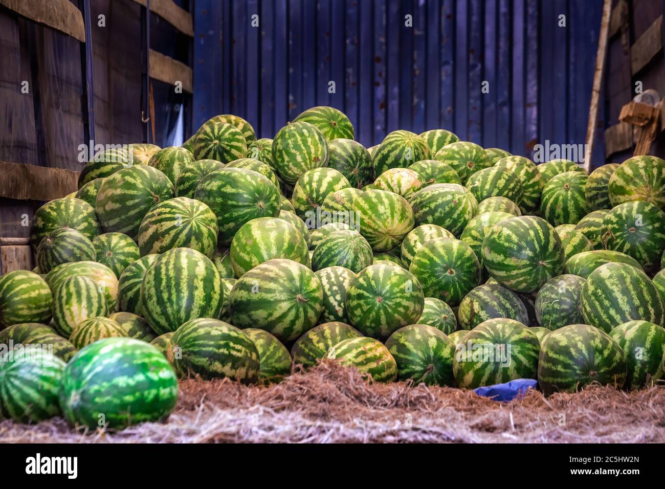 Vendita di prodotti agricoli di frutta e verdura Tbilisi, Georgia. Foto Stock