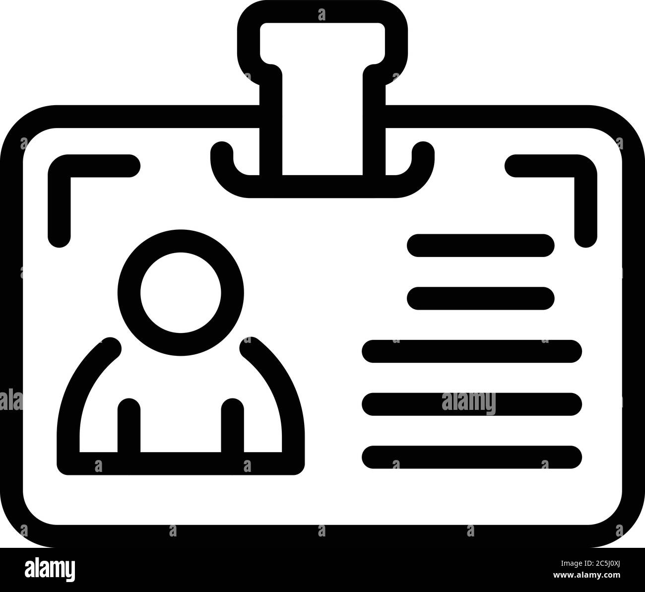 Icona della carta d'identità del Tourism Manager, stile profilo Illustrazione Vettoriale