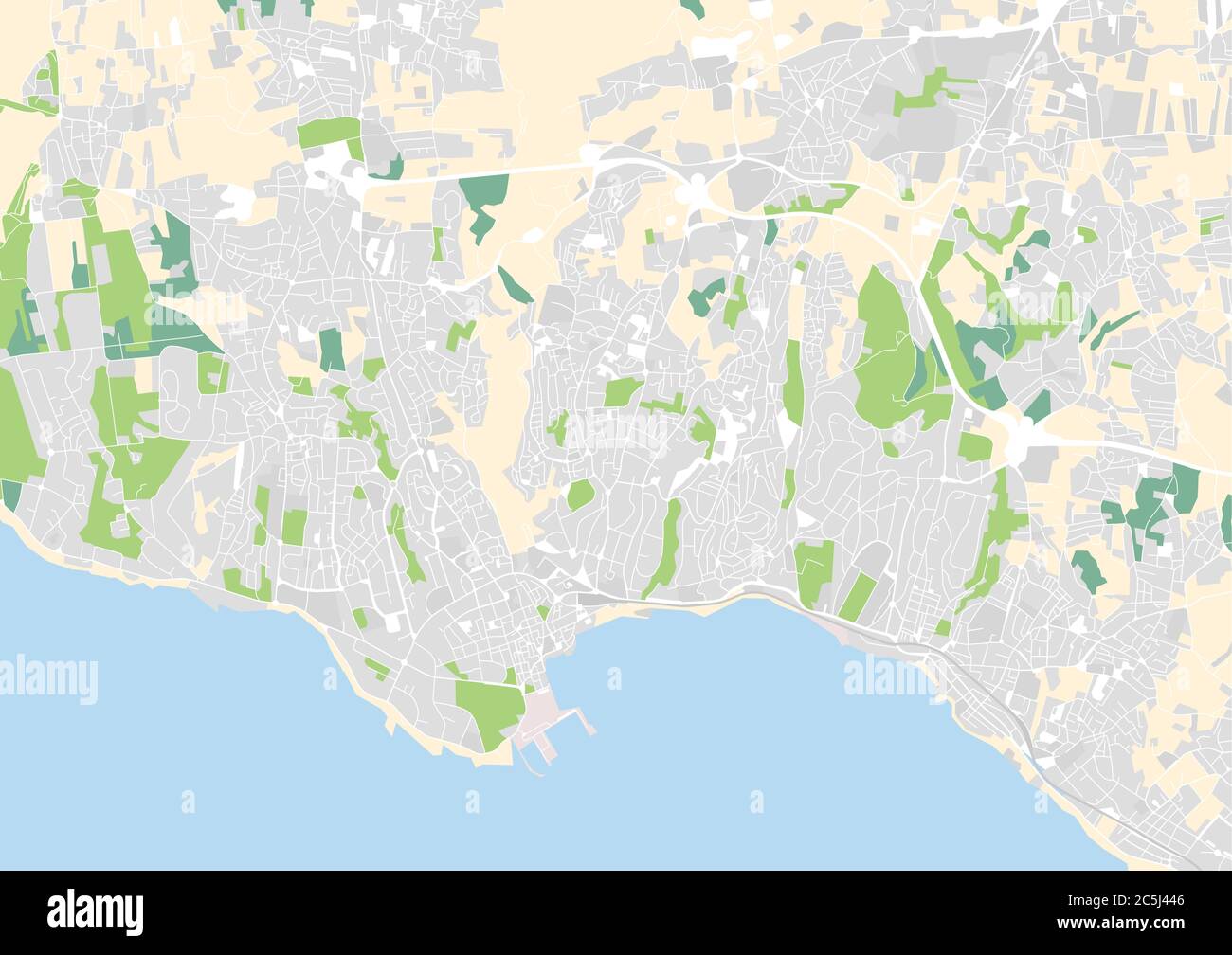 Mappa vettoriale di Cascais ed Estoril, Portogallo Illustrazione Vettoriale