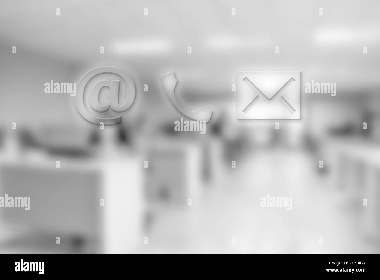 Contattaci. Icone di telefono, e-mail e post. Foto Stock