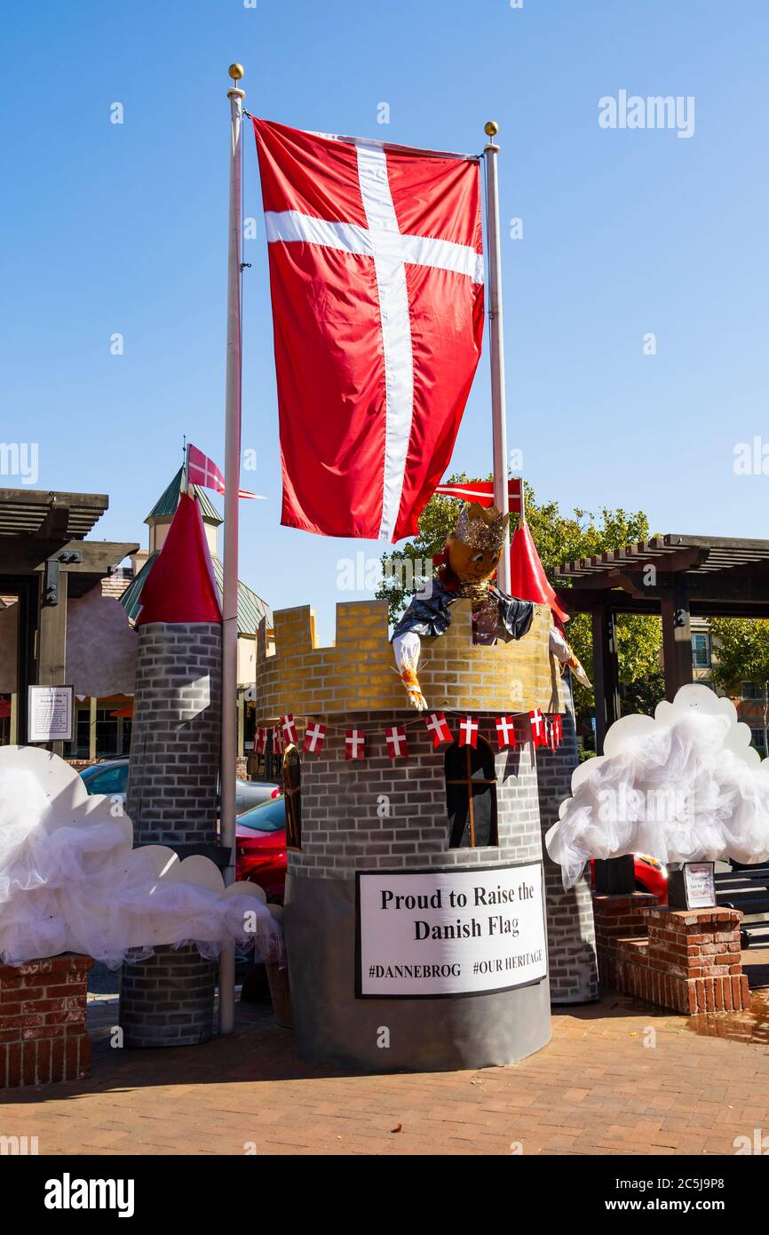 Partecipazione al concorso Scarecrow, la comunità danese di Solvang, Ynez Valley, California, Stati Uniti d'America Foto Stock