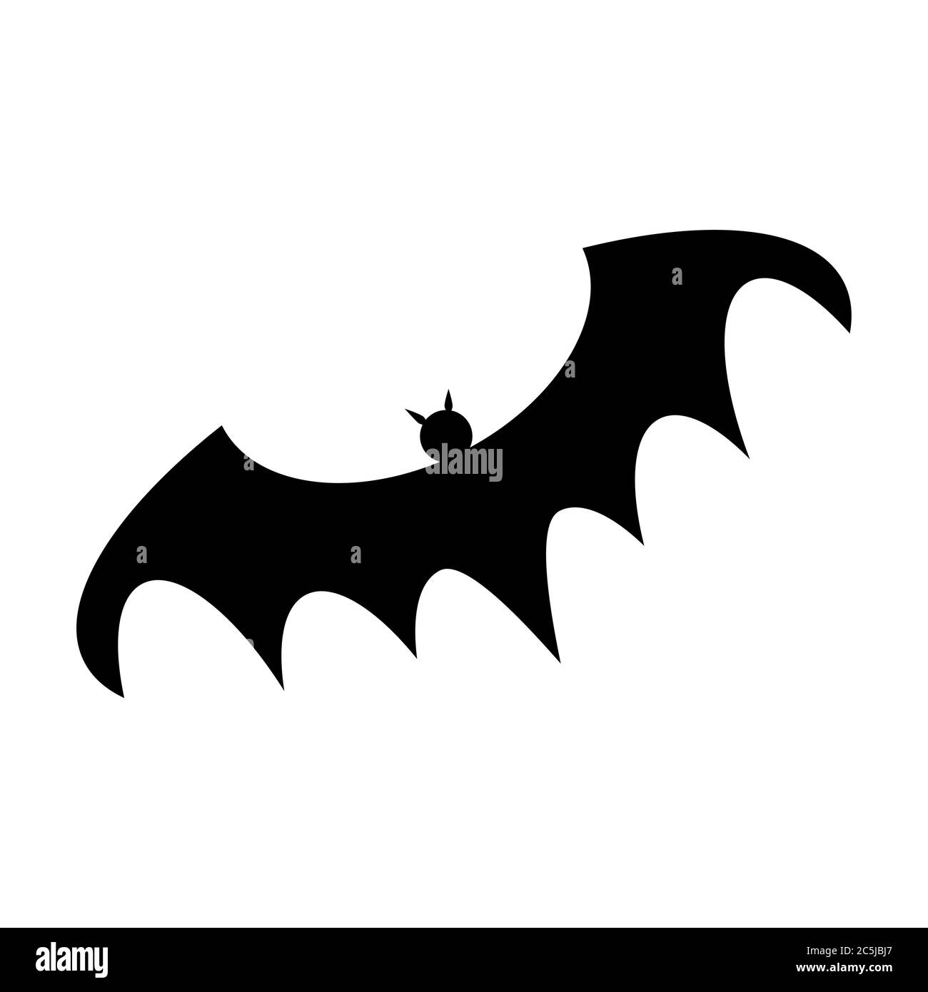 Icona di Halloween bat silhoette isolata su sfondo bianco Illustrazione Vettoriale