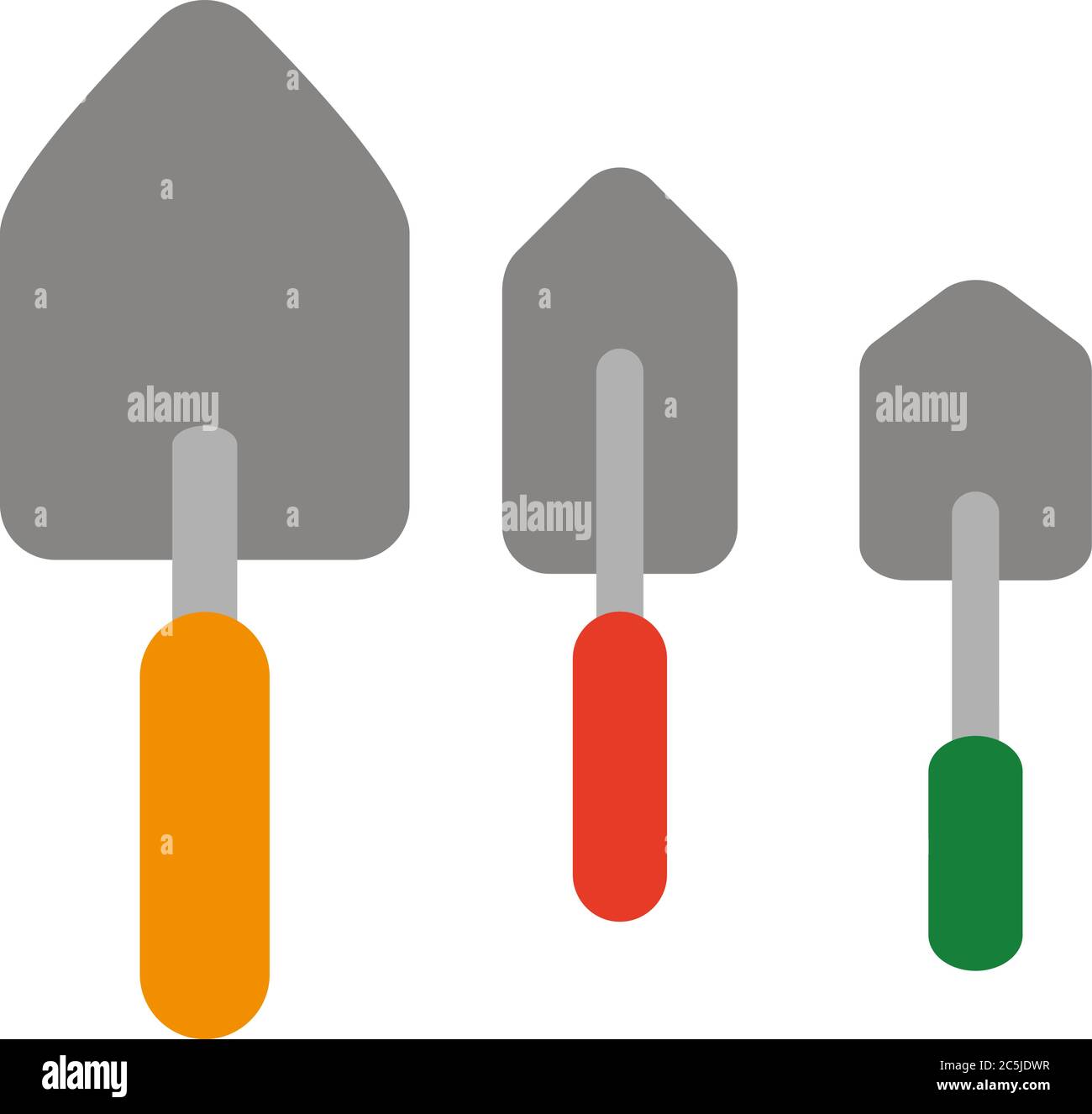 Icona pala da giardino, stile cartone animato. Illustrazione degli attrezzi da giardino. Illustrazione Vettoriale