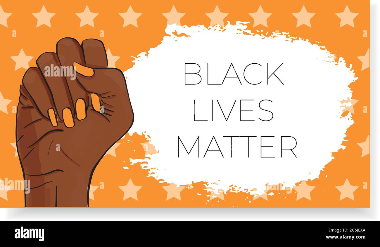 Le vite nere contano. Gesto di braccio afroamericano Illustrazione Vettoriale