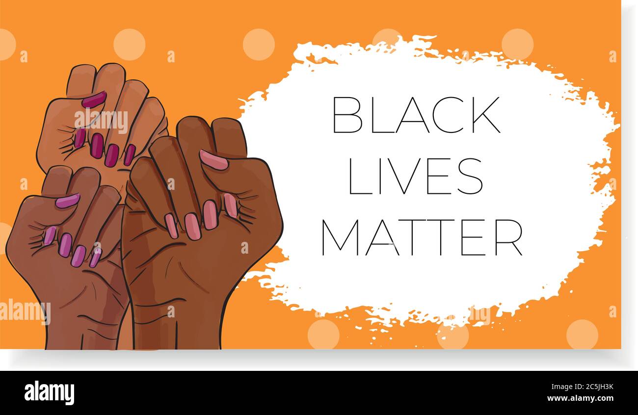 Le vite nere contano. Gesto di braccio afroamericano Illustrazione Vettoriale