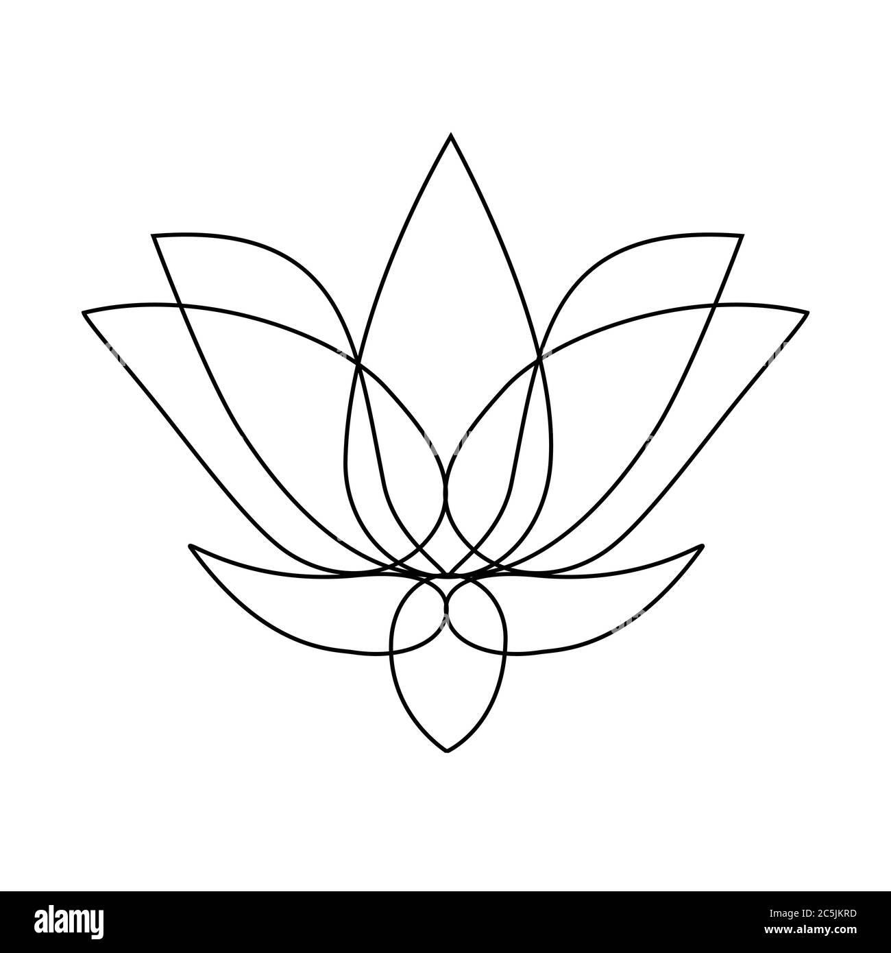 loto stilizzato. Fiore di loto per un logo. Illustrazione vettoriale in  bianco nero. Tatuaggio Immagine e Vettoriale - Alamy
