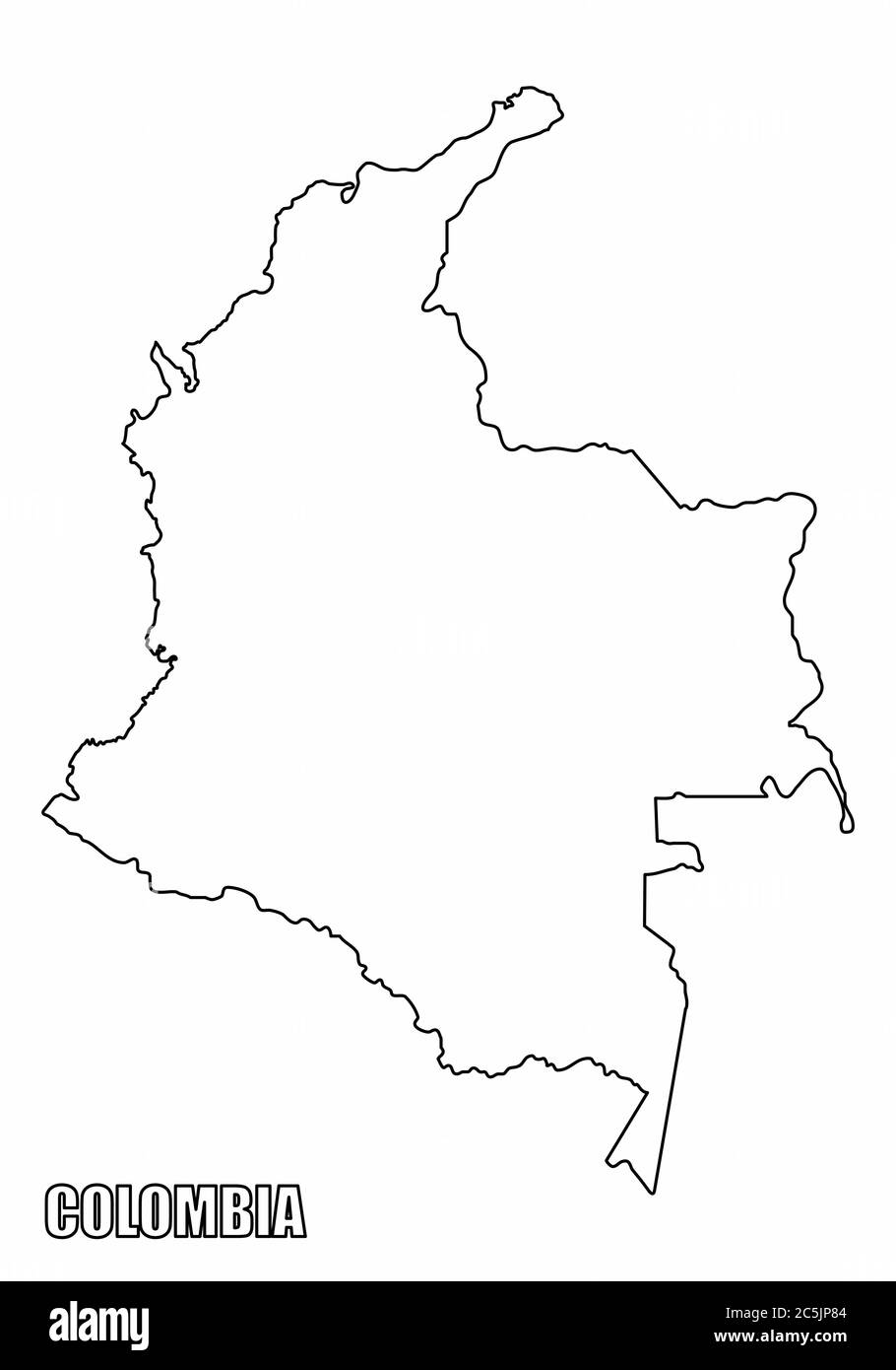 Mappa generale Colombia Illustrazione Vettoriale