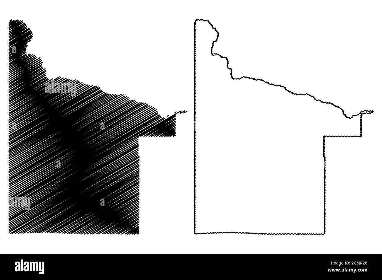 Twin Falls County, Idaho (Stati Uniti, Stati Uniti d'America, Stati Uniti, Stati Uniti, Stati Uniti) mappa vettoriale illustrazione, schizzo scrimolo Twin Falls mappa Illustrazione Vettoriale