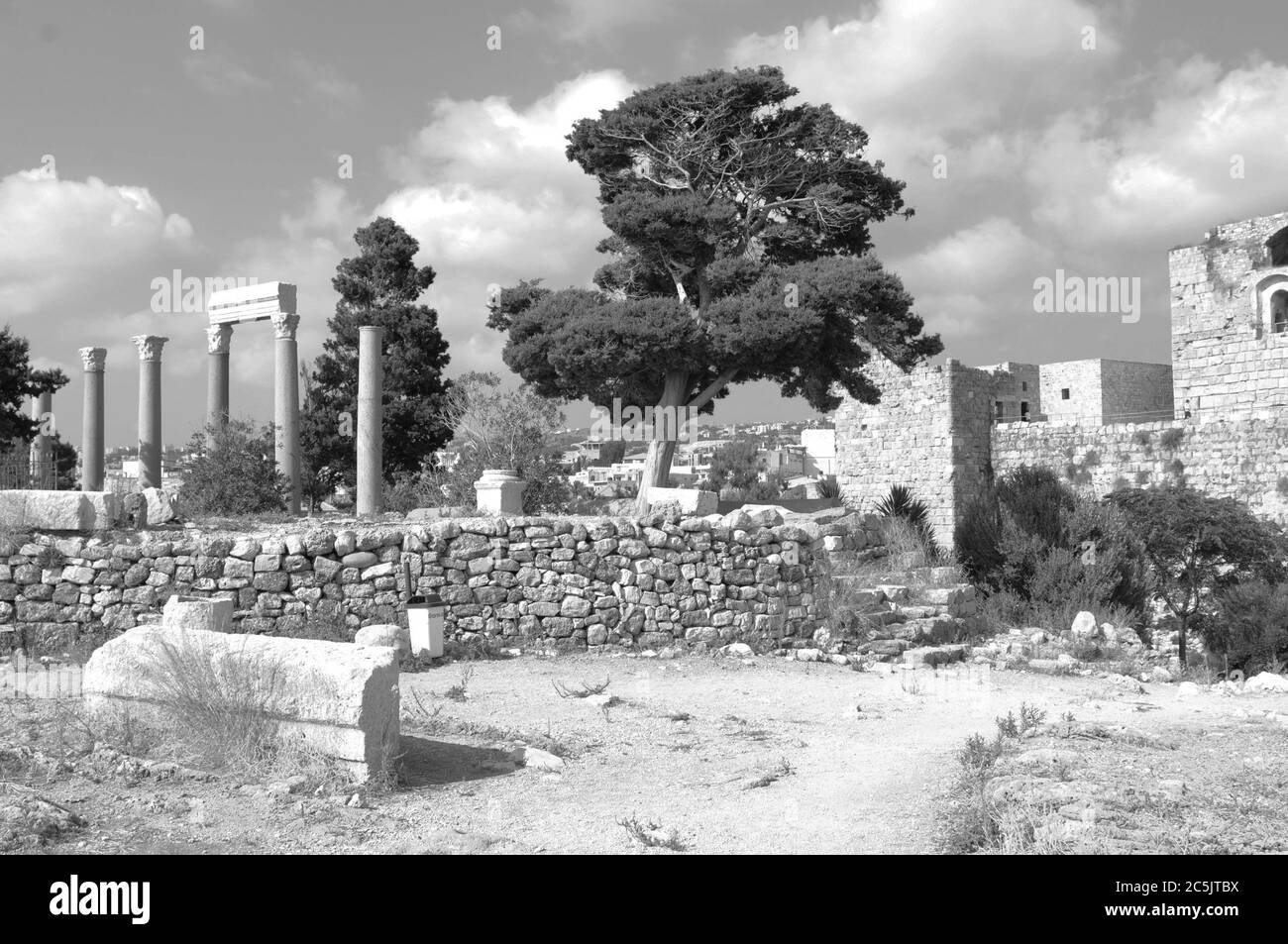 Libano: Il villaggio storico di Byblos con il castello e l'anfiteatro ha una storia antica che risale a cinque anni thousen b.c. Foto Stock