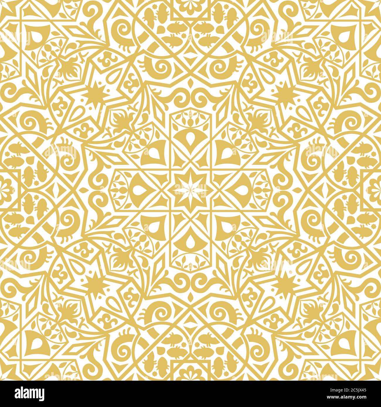 Motivi decorativi in stile arabesco. Motivo monocromatico senza cuciture, perfetto per sfondi, texture e sfondi. Illustri vettore Illustrazione Vettoriale