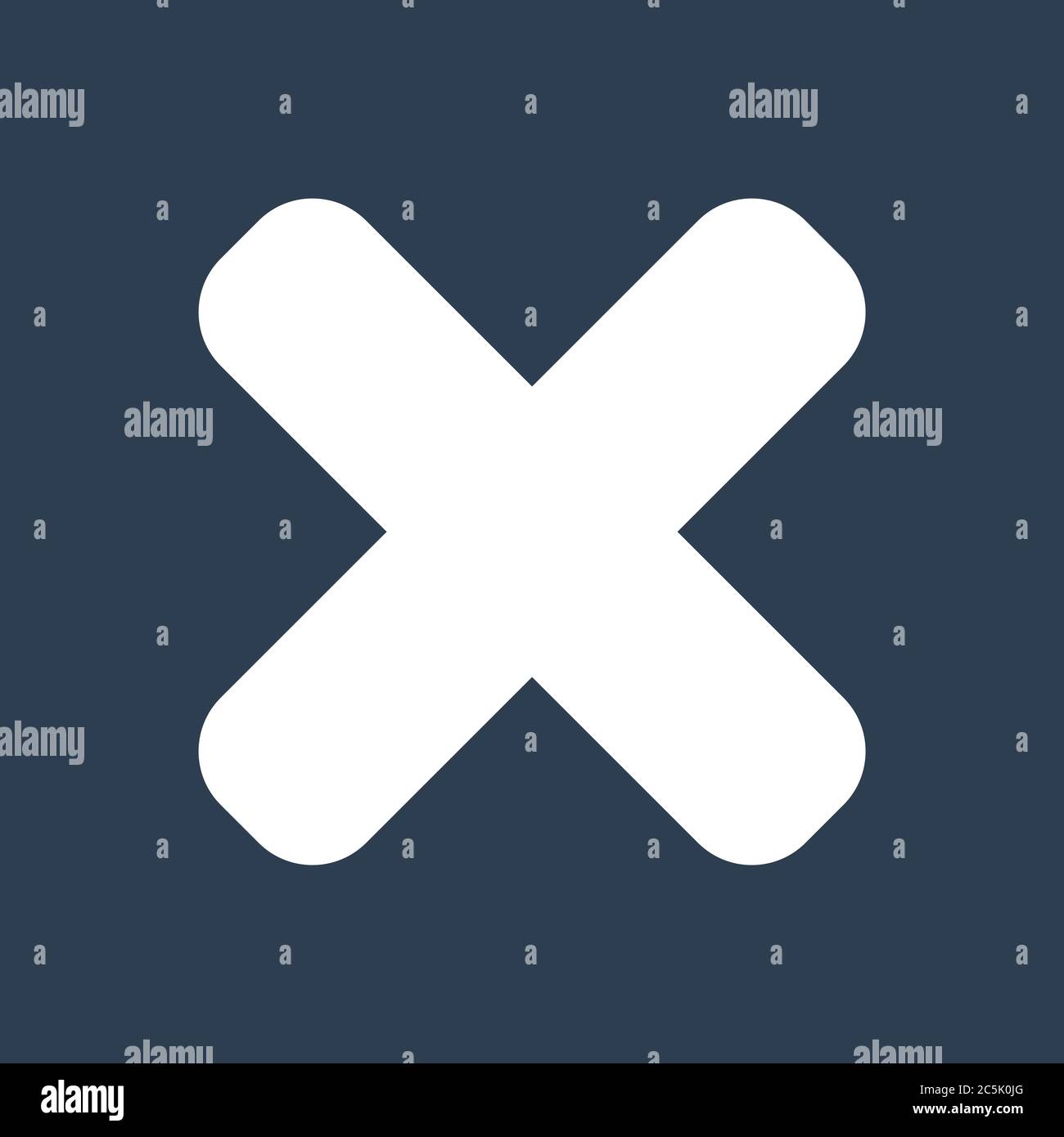 Icona del segno di moltiplicazione. Per siti Web e applicazioni. Immagine su sfondo nero. Illustrazione vettoriale a linea piatta. Illustrazione Vettoriale