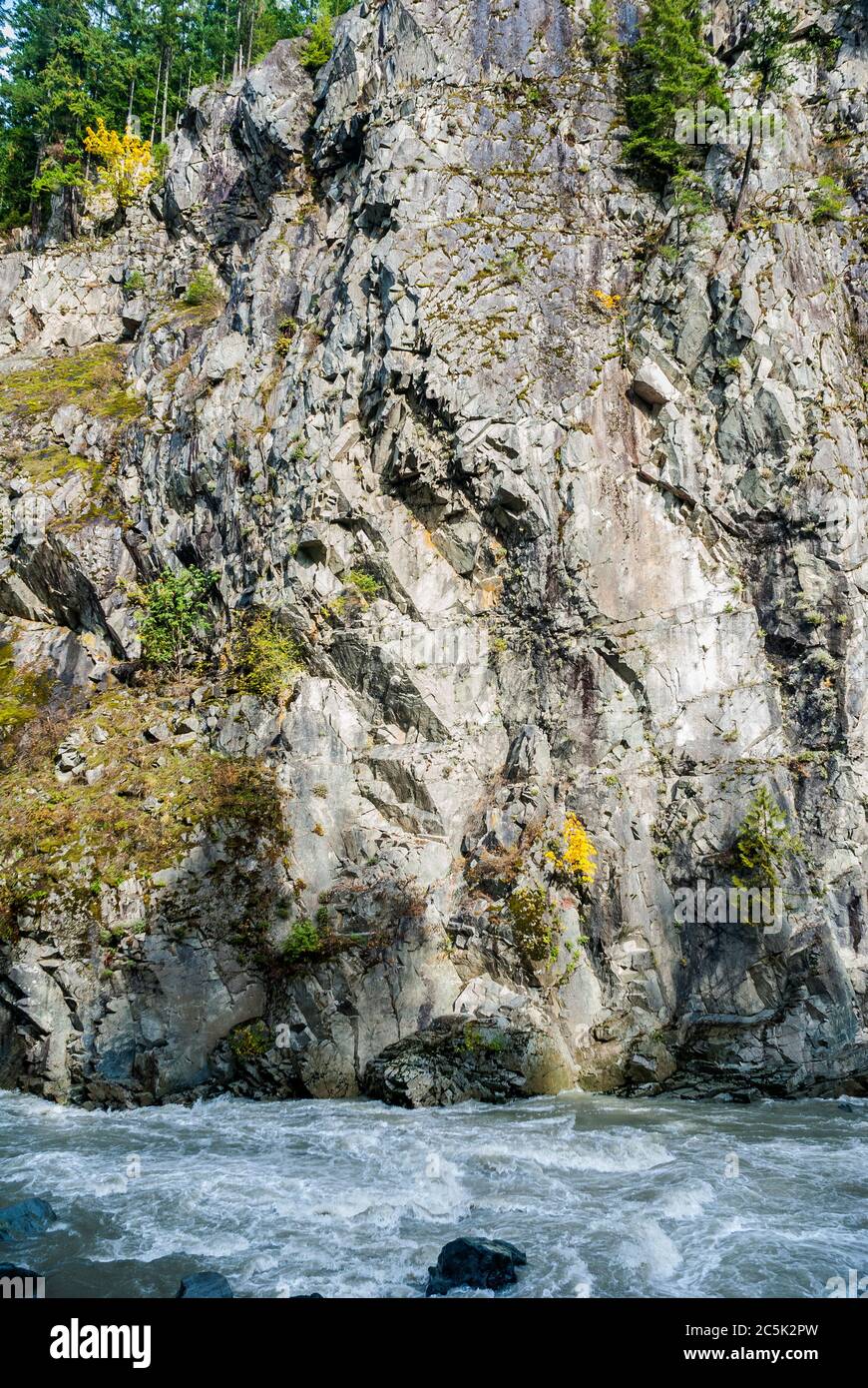 Cascate di Granite a Granite Falls, Washington. Foto Stock
