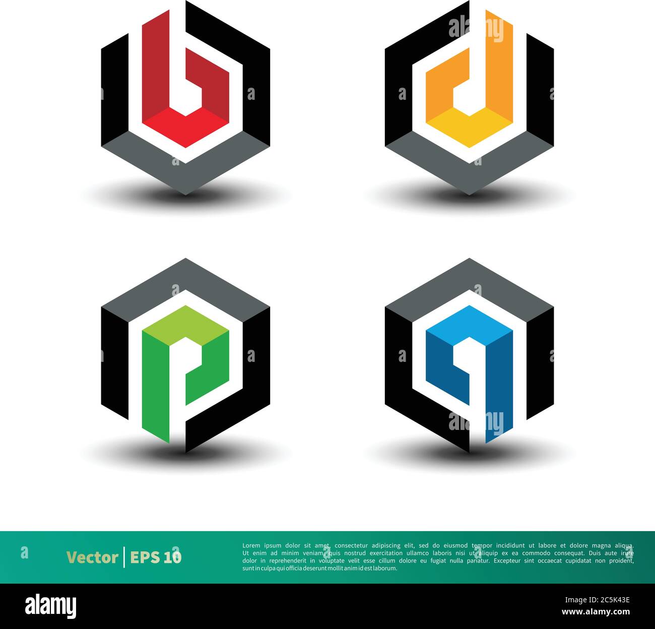 Design grafico modello logo vettoriale 3D colorato di Lens Circle. EPS vettoriale 10 Illustrazione Vettoriale