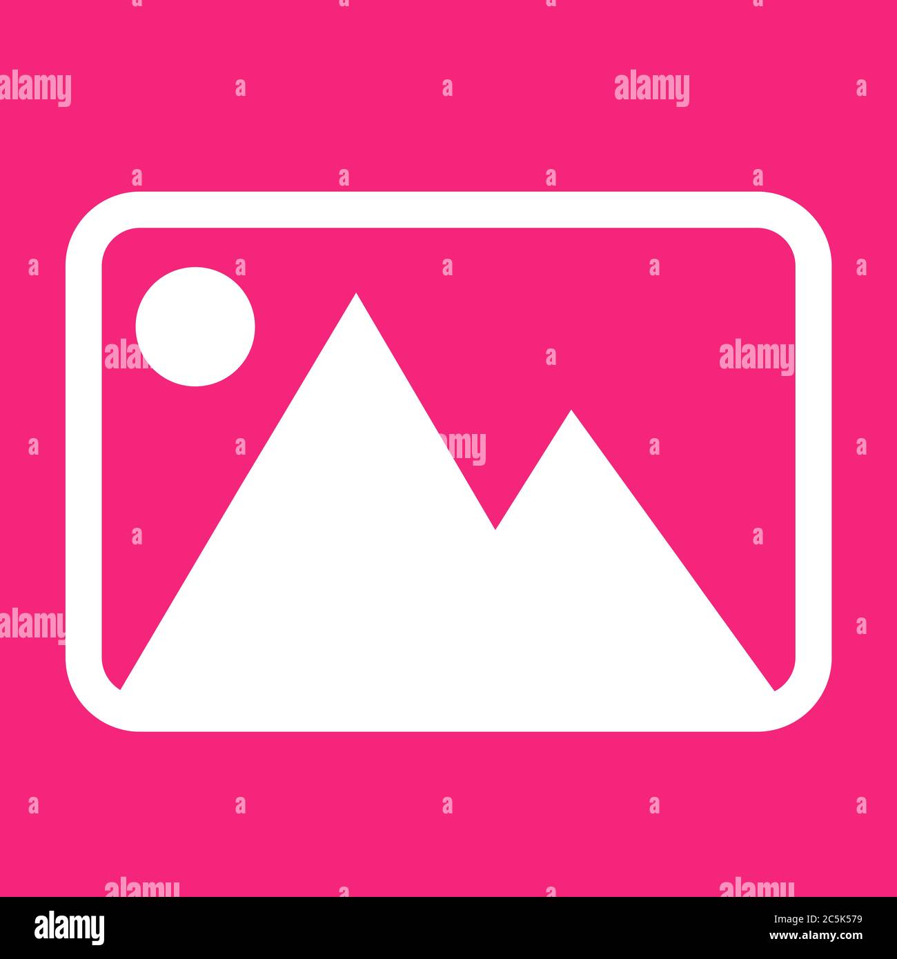 Icona immagine immagine. Per siti Web e applicazioni. Immagine su sfondo rosa. Illustrazione vettoriale a linea piatta. Illustrazione Vettoriale