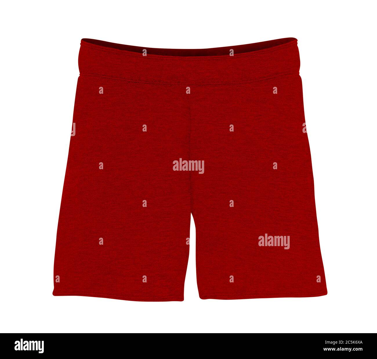 Pantaloncini rossi isolati su bianco. Tracciato di ritaglio incluso. Foto Stock