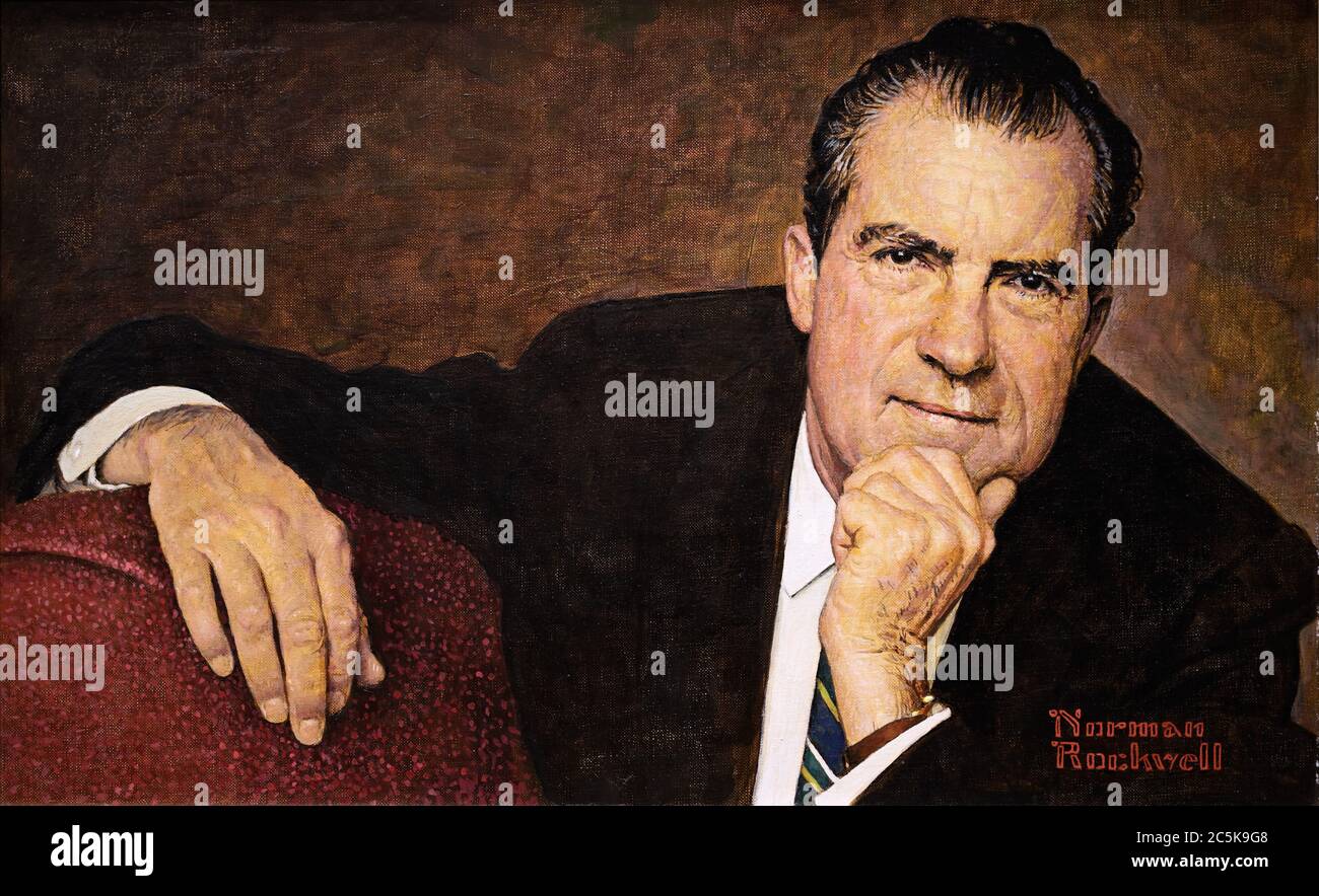 Richard Nixon, ritratto di Norman Rockwell, 1968 Foto Stock