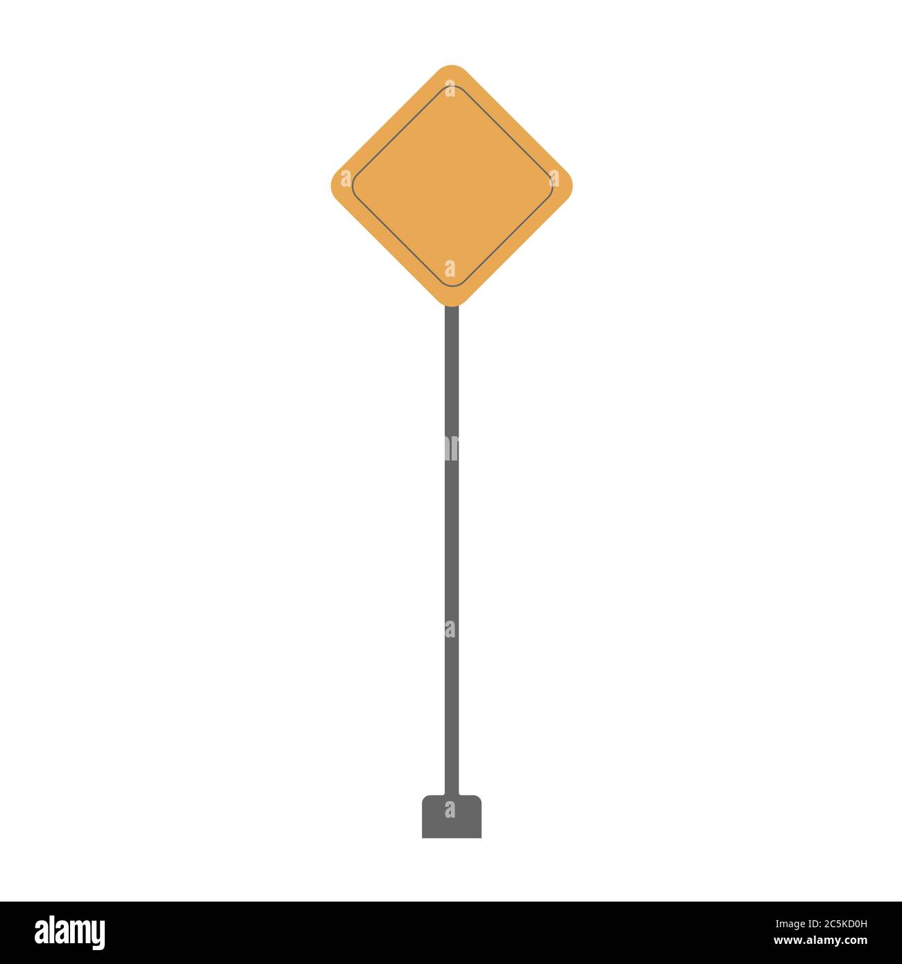 Road Sign su sfondo bianco. Illustrazione vettoriale in stile piatto alla moda. EPS 10 Illustrazione Vettoriale