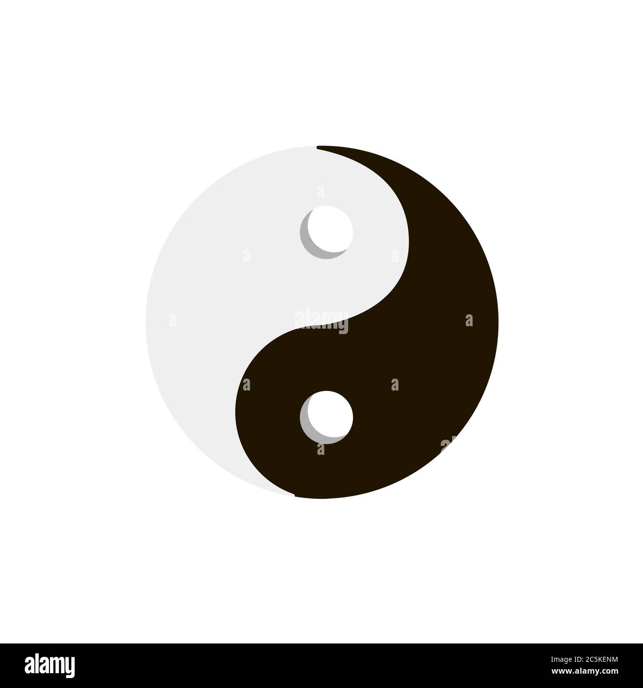 Simbolo Yin Yang su sfondo bianco. Illustrazione vettoriale in stile piatto alla moda. EPS 10 Illustrazione Vettoriale