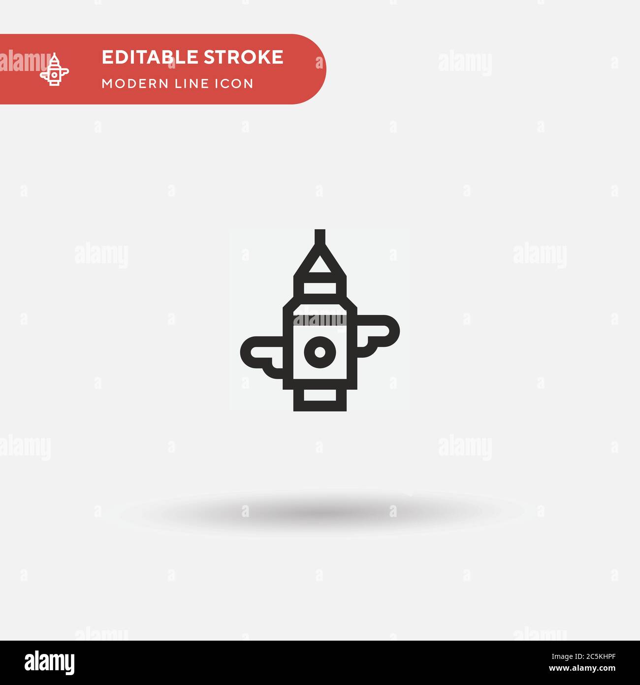 Icona vettore Big ben Simple. Modello di disegno simbolo illustrazione per elemento UI mobile Web. Pittogramma moderno a colori perfetto su tratto modificabile. Icone Big ben per il tuo progetto aziendale Illustrazione Vettoriale