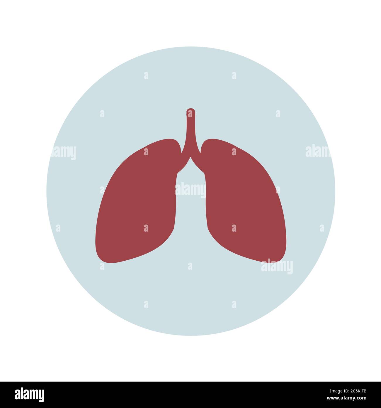 Icona polmoni isolata su sfondo bianco. Stile piatto alla moda per grafica, sito web. Illustrazione vettoriale EPS 10 Illustrazione Vettoriale