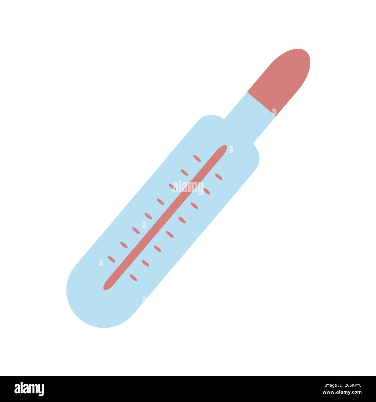 Termometro medico su sfondo bianco. Illustrazione vettoriale in stile piatto alla moda. ESP 10. Illustrazione Vettoriale
