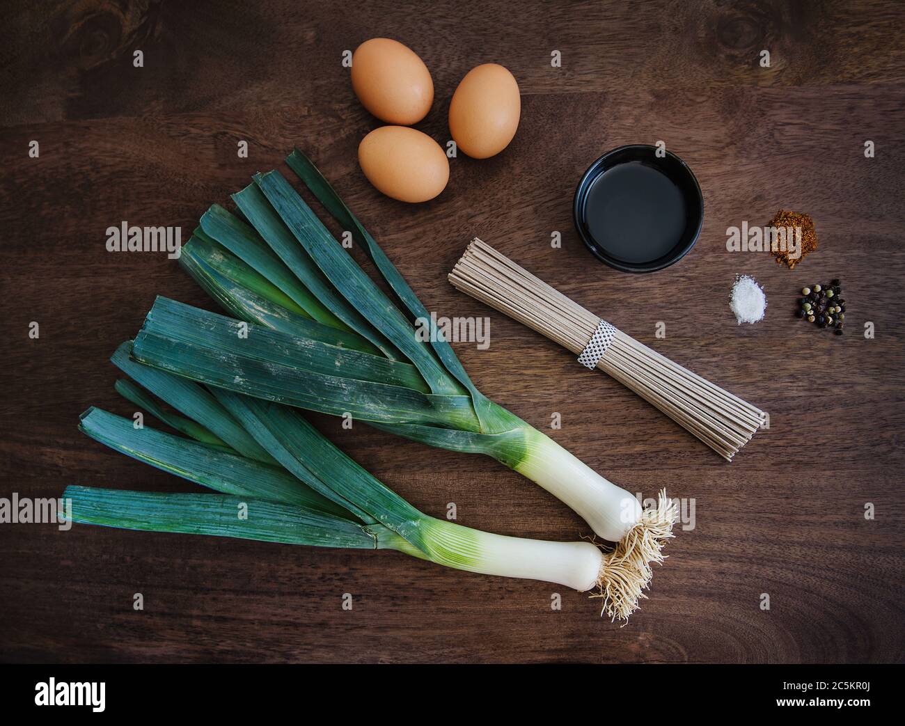 Ingredienti per tagliatelle di grano saraceno bhutanese Foto Stock