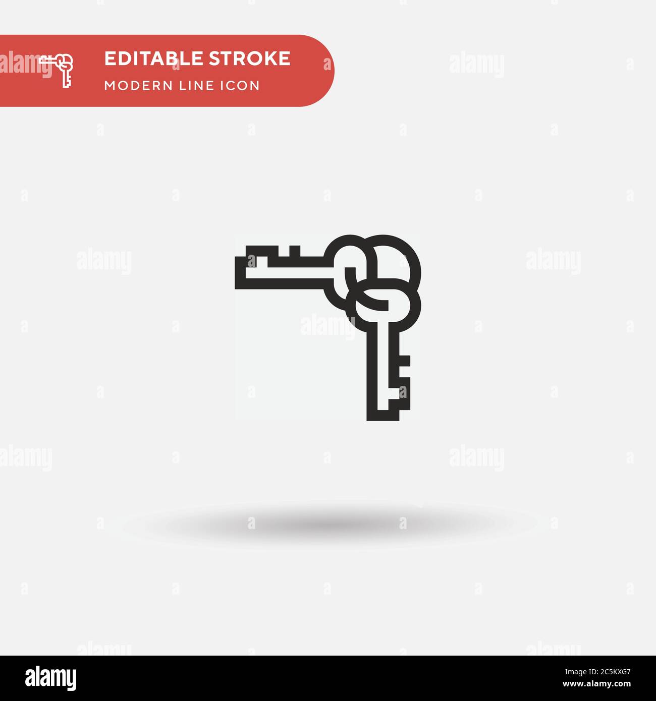 Tasti icona vettore semplice. Modello di disegno simbolo illustrazione per elemento UI mobile Web. Pittogramma moderno a colori perfetto su tratto modificabile. Icone chiave per il vostro progetto aziendale Illustrazione Vettoriale