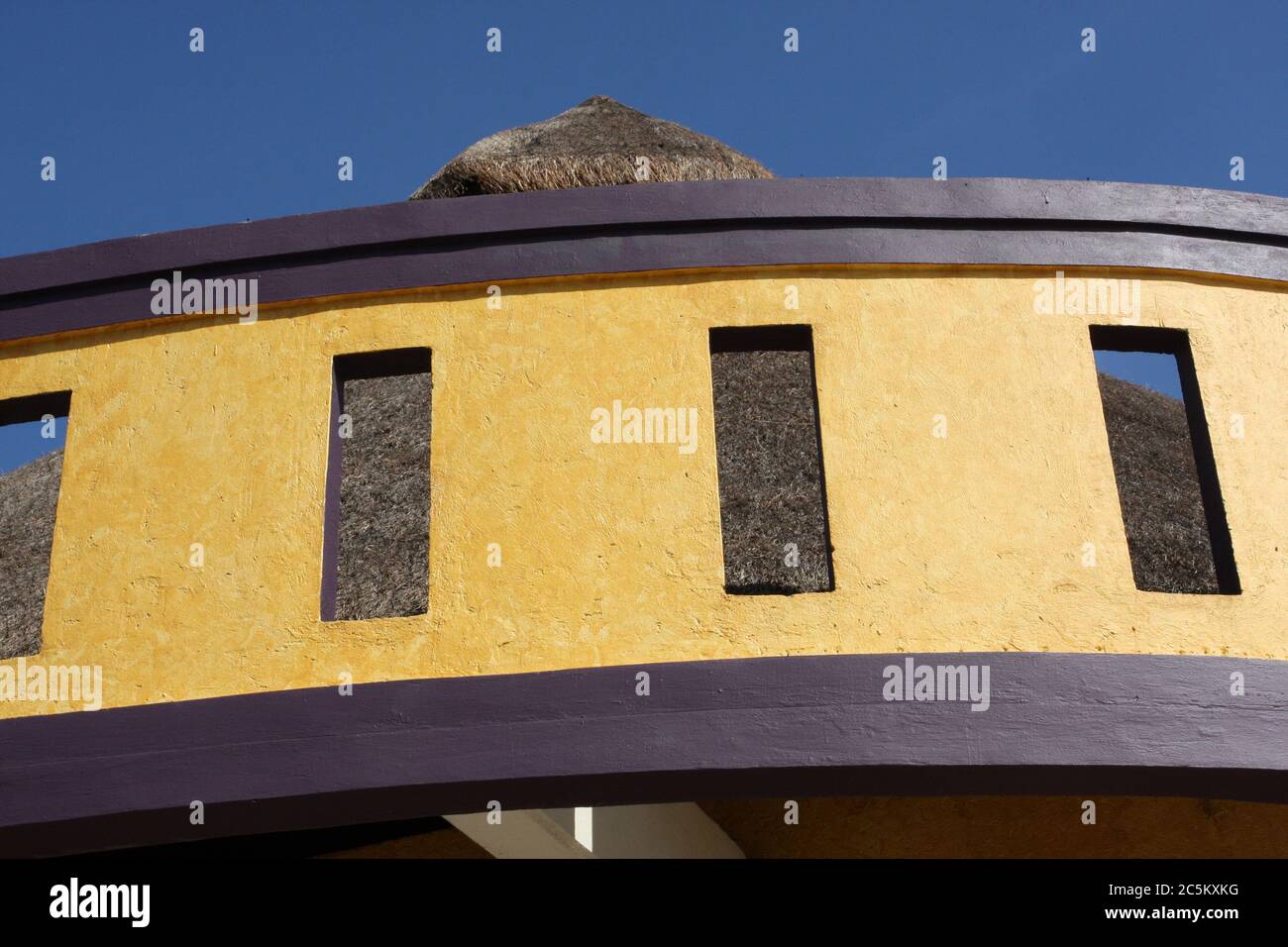 Edifici e disegni colorati a Cozumel, Messico Foto Stock