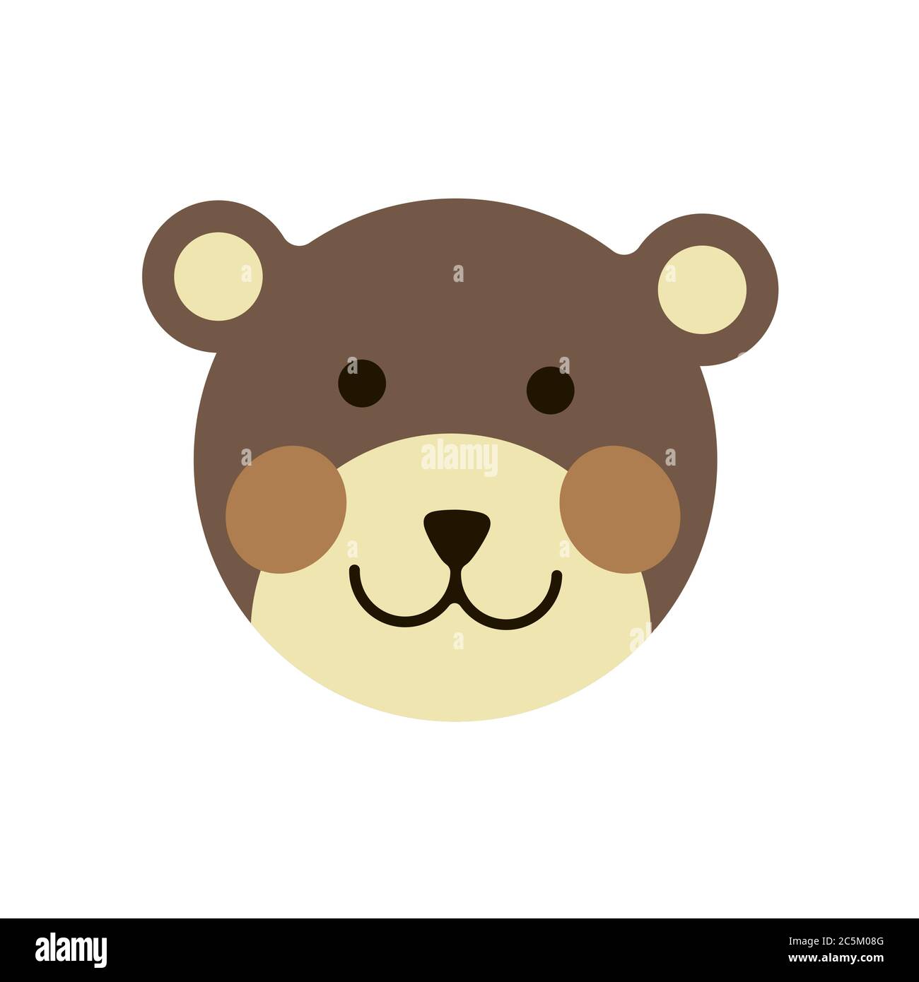Testa di orso brulicante su sfondo bianco. EPS 10. Illustrazione Vettoriale