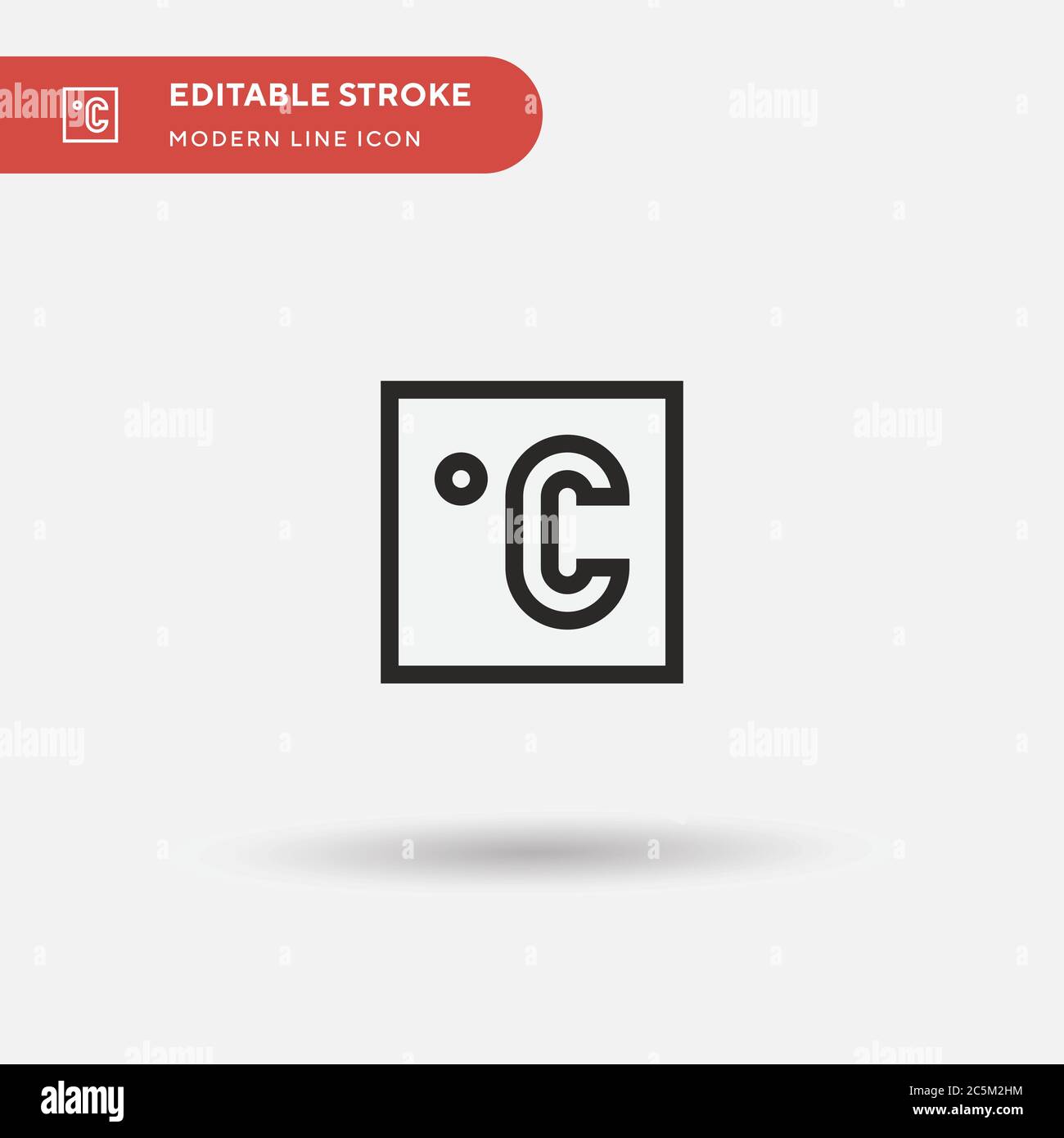 Icona vettore semplice Celsius. Modello di disegno simbolo illustrazione per elemento UI mobile Web. Pittogramma moderno a colori perfetto su tratto modificabile. Icone Celsius per il vostro progetto aziendale Illustrazione Vettoriale