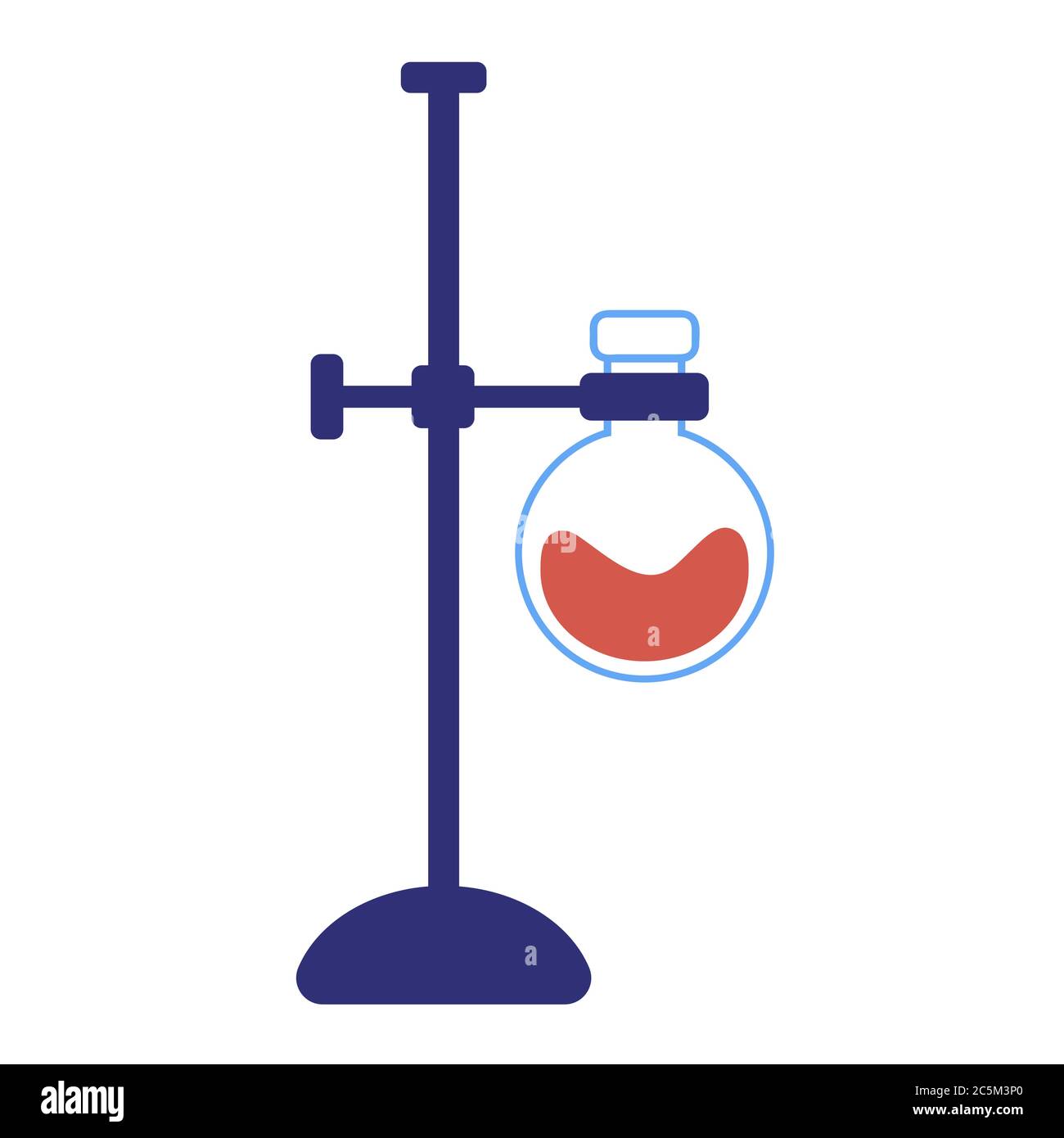 Apparecchiature chimiche da laboratorio su sfondo bianco. Illustrazione vettoriale. EPS 10. Illustrazione Vettoriale
