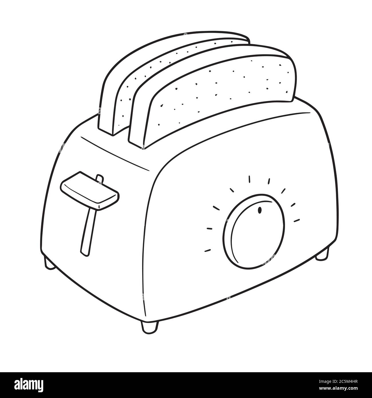 Set di vettore di pane e tostapane Illustrazione Vettoriale