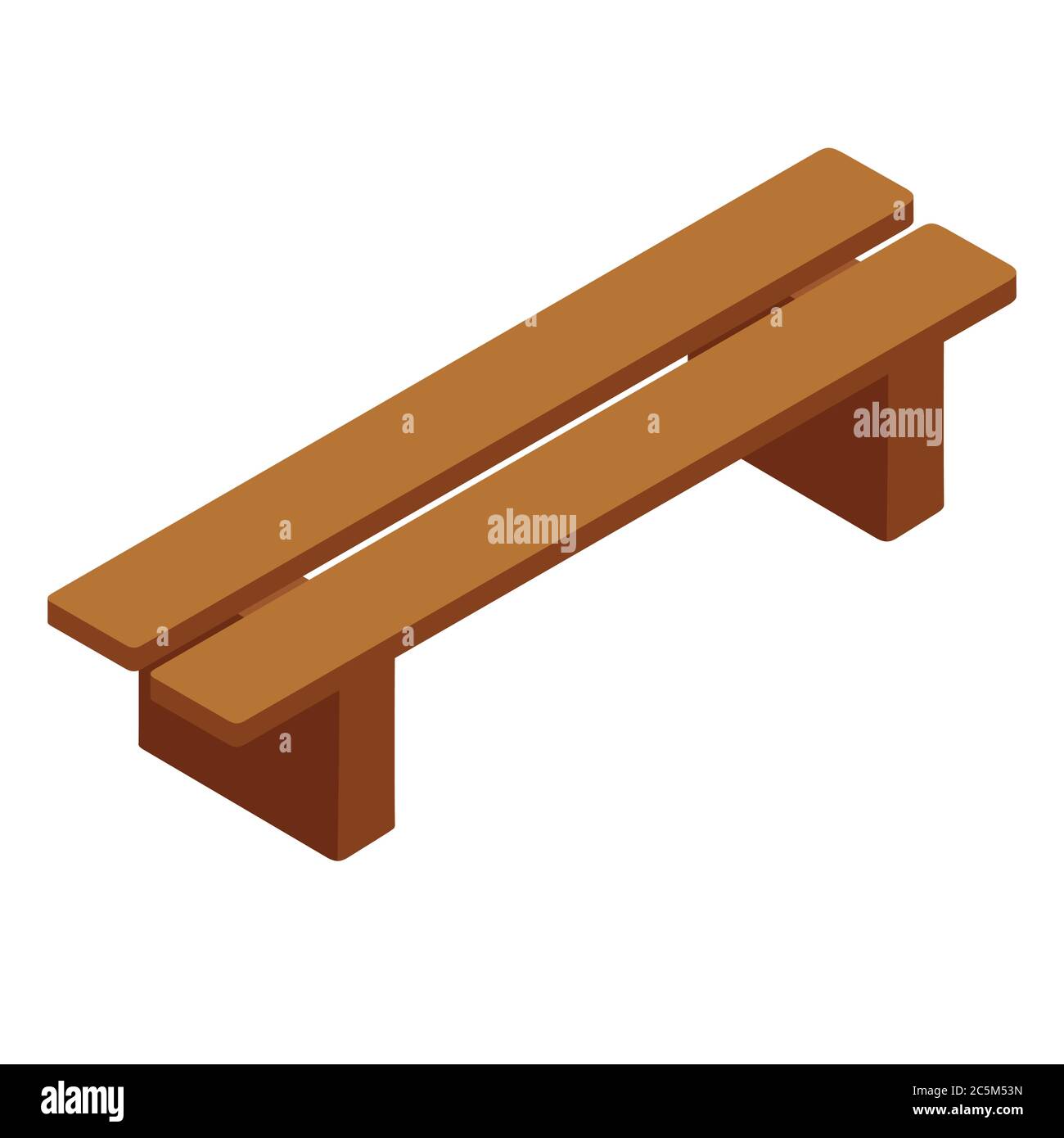 Banco in legno isolato su sfondo bianco. Illustrazione vettoriale. EPS 10. Illustrazione Vettoriale