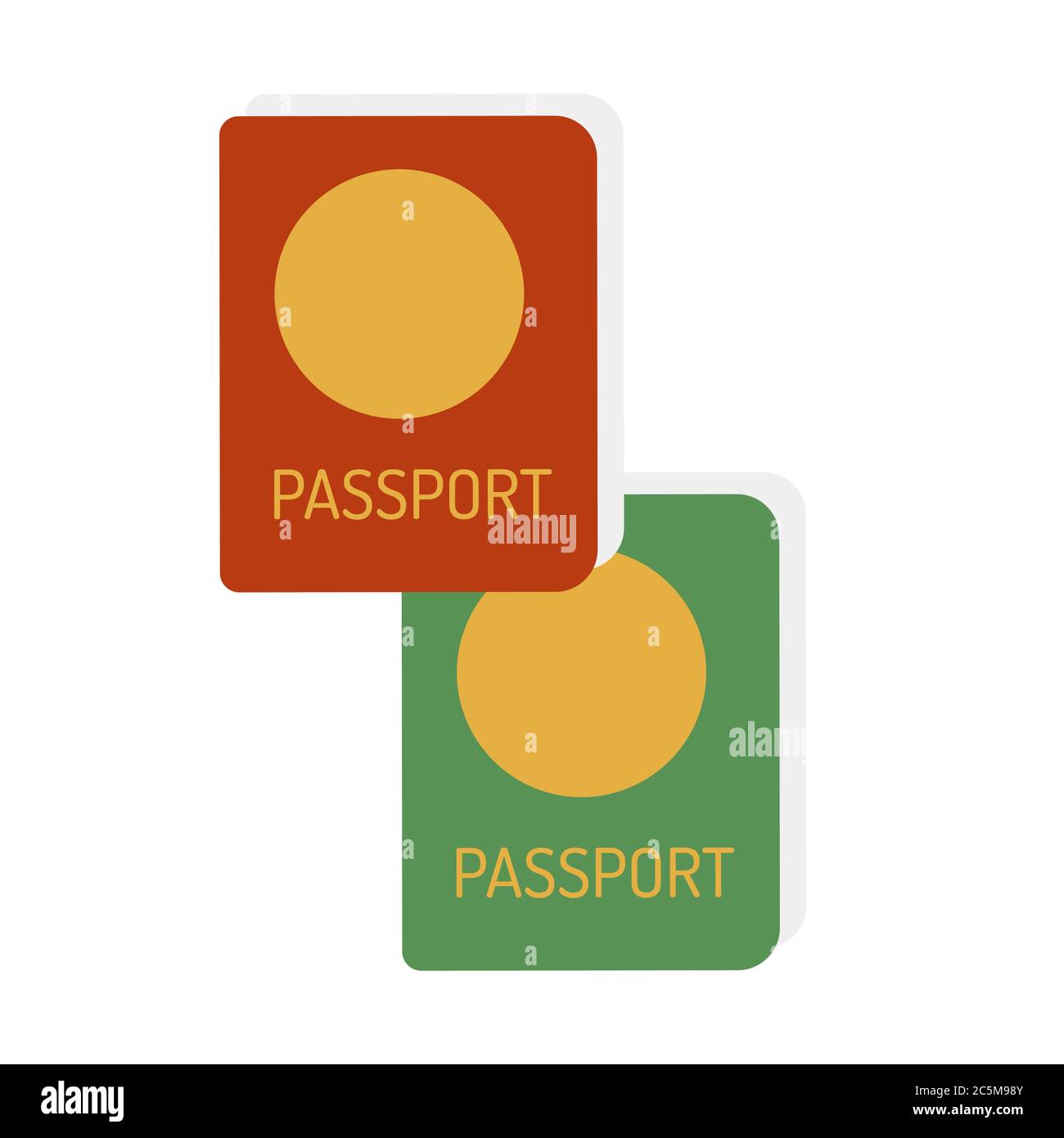 Icona Passport Set isolata su sfondo bianco. Stile piatto alla moda per grafica, sito web. Illustrazione vettoriale EPS 10 Illustrazione Vettoriale