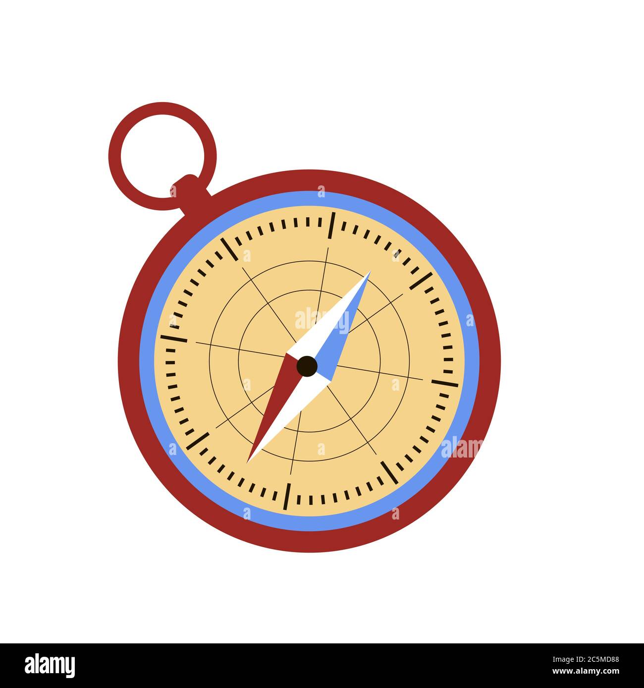 Icona della bussola in stile piatto alla moda. Illustrazione vettoriale. EPS 10. Illustrazione Vettoriale