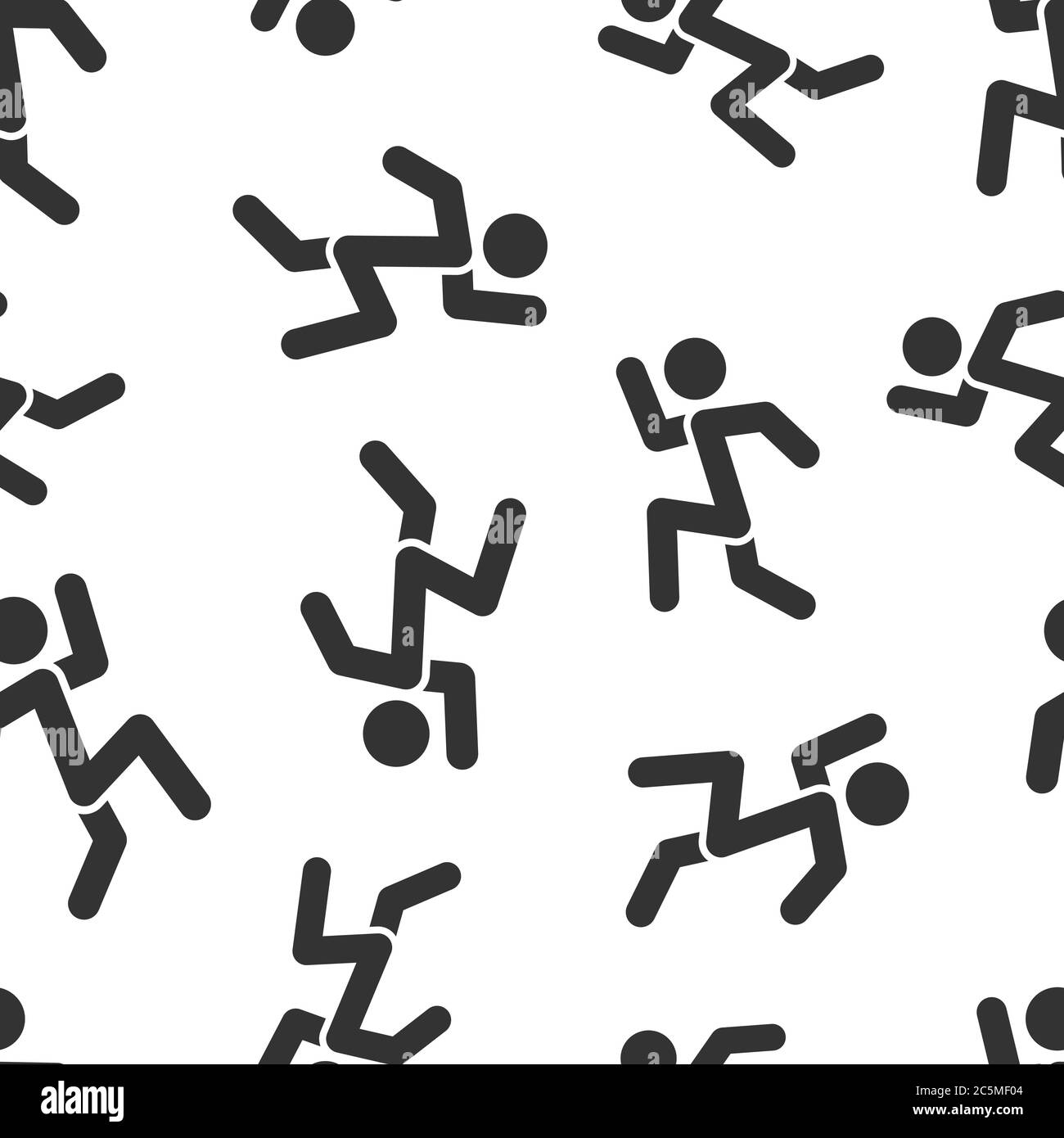 Esegui l'icona persone in stile piatto. Salta l'illustrazione vettoriale su sfondo bianco isolato. Concetto di business modello di fitness senza soluzione di continuità. Illustrazione Vettoriale