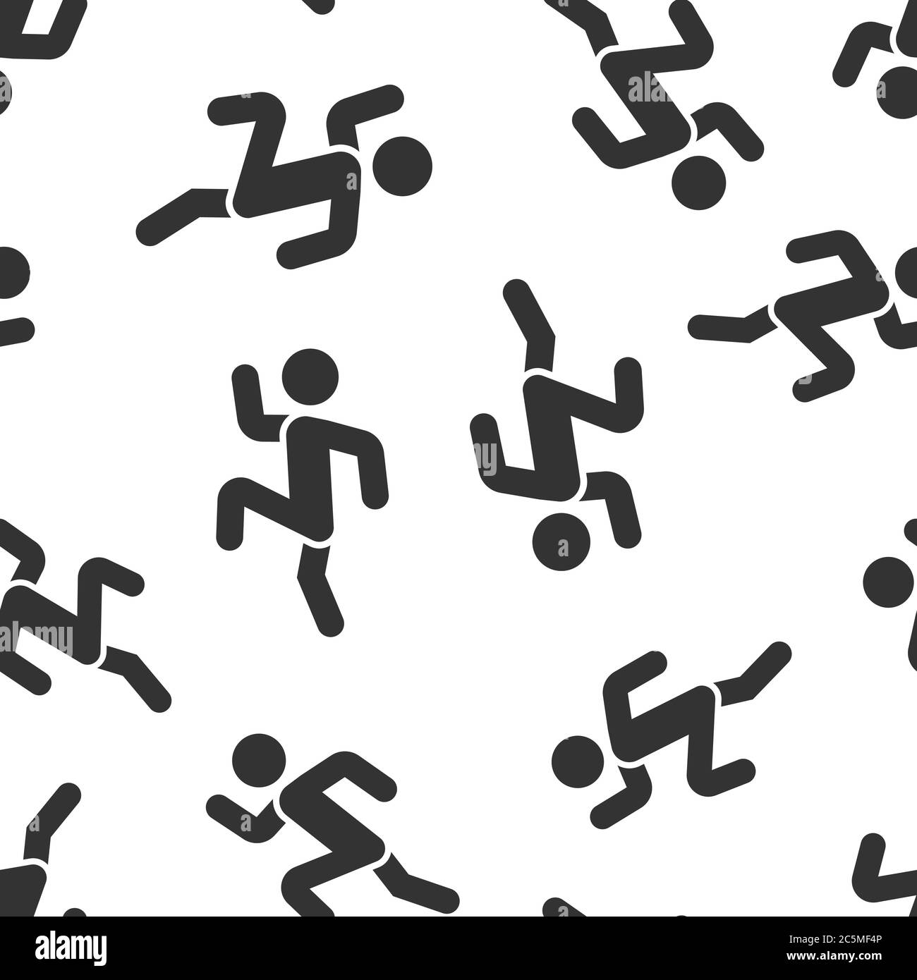 Esegui l'icona persone in stile piatto. Salta l'illustrazione vettoriale su sfondo bianco isolato. Concetto di business modello di fitness senza soluzione di continuità. Illustrazione Vettoriale