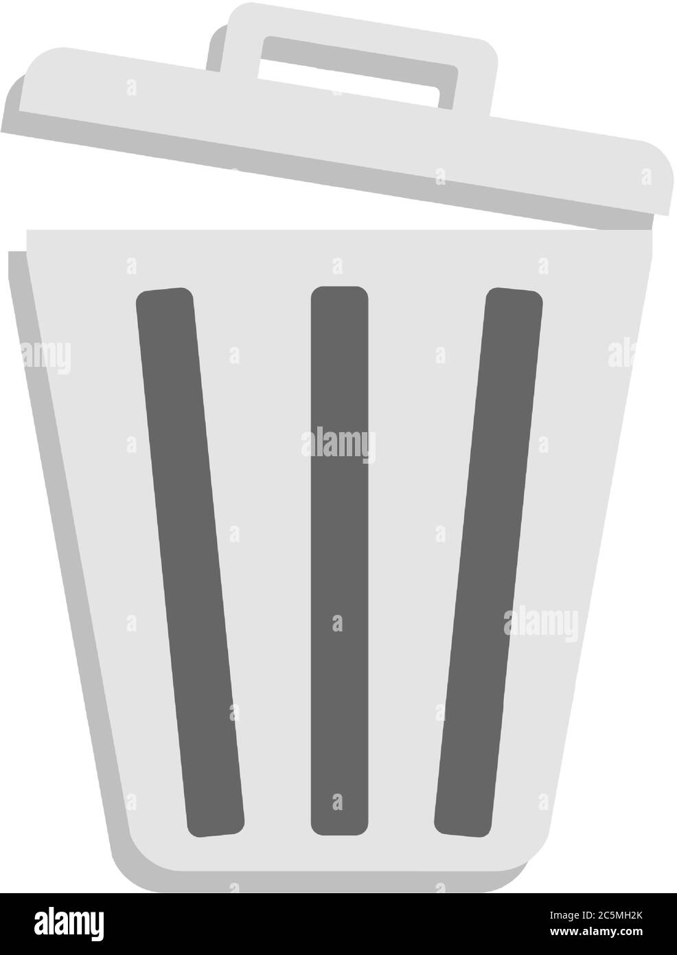 Contenitori per rifiuti e sacchetti in stile piatto icone. Icone vettoriali di sacchi per rifiuti, cassonetti e lattine. Illustrazione Vettoriale