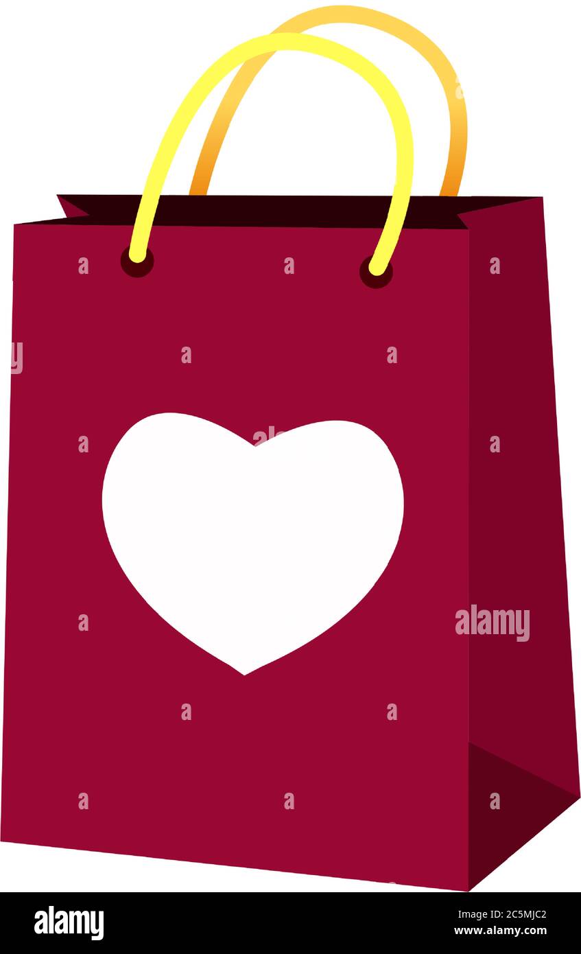 Confezione regalo speciale per valentines giorno 2020. Sfondo bianco isolato. Illustrazione Vettoriale