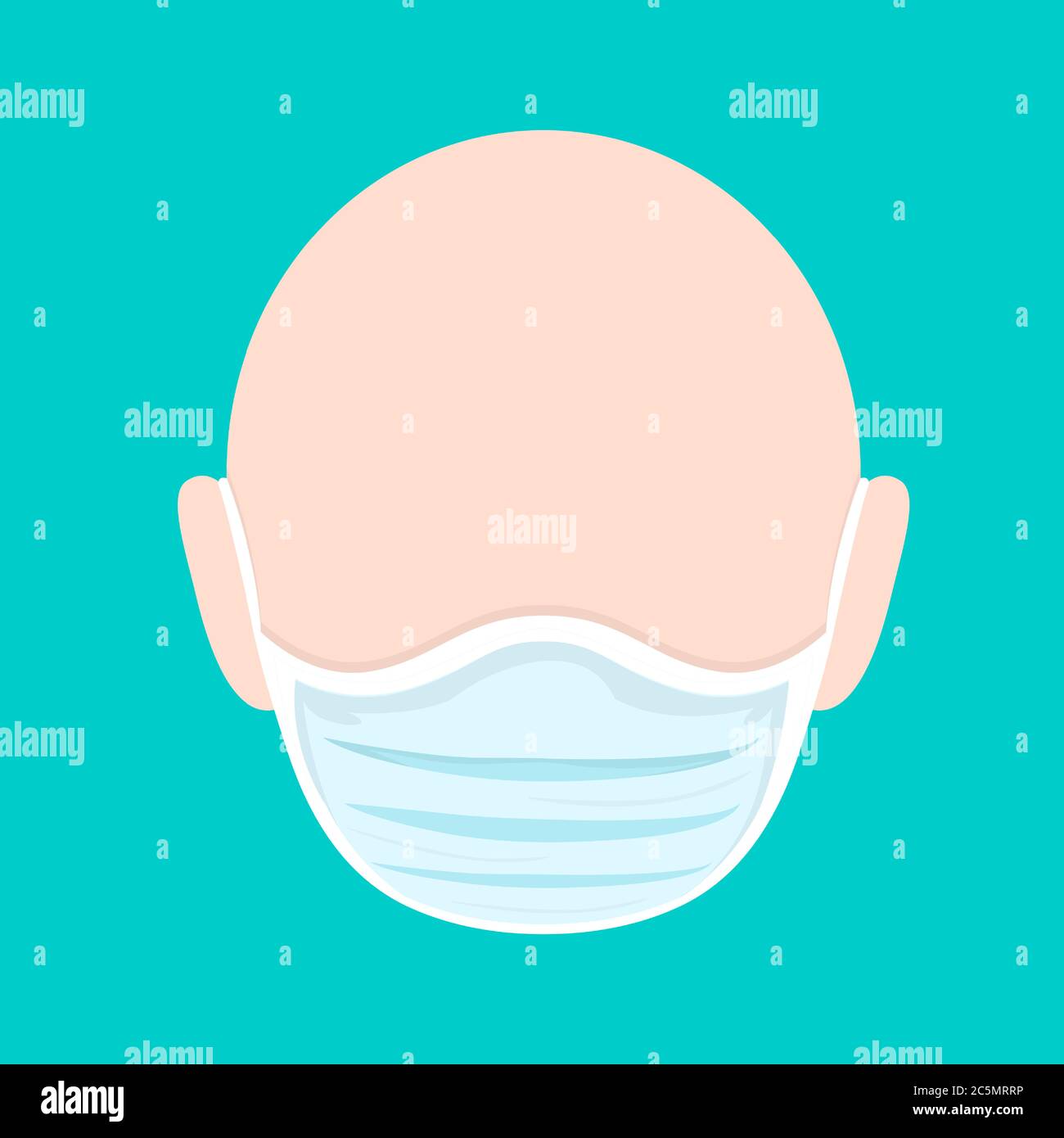 Uomo in respirazione maschera medica respiratoria. Maschera facciale protettiva per l'ospedale o l'inquinamento. Buon aiuto COVID-19 Coronavirus. Illustrazione Vettoriale