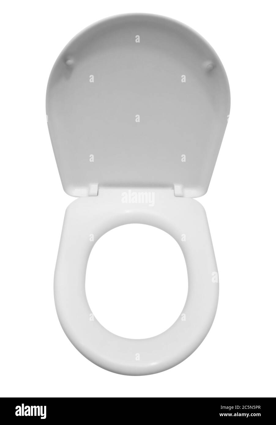 WC bianco isolato su bianco. Tracciato di ritaglio incluso Foto Stock