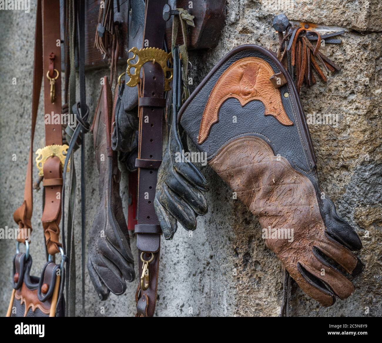 Accessori per falconeria Castello di Hohenwerfen a Salzkammergut, Austria Foto Stock