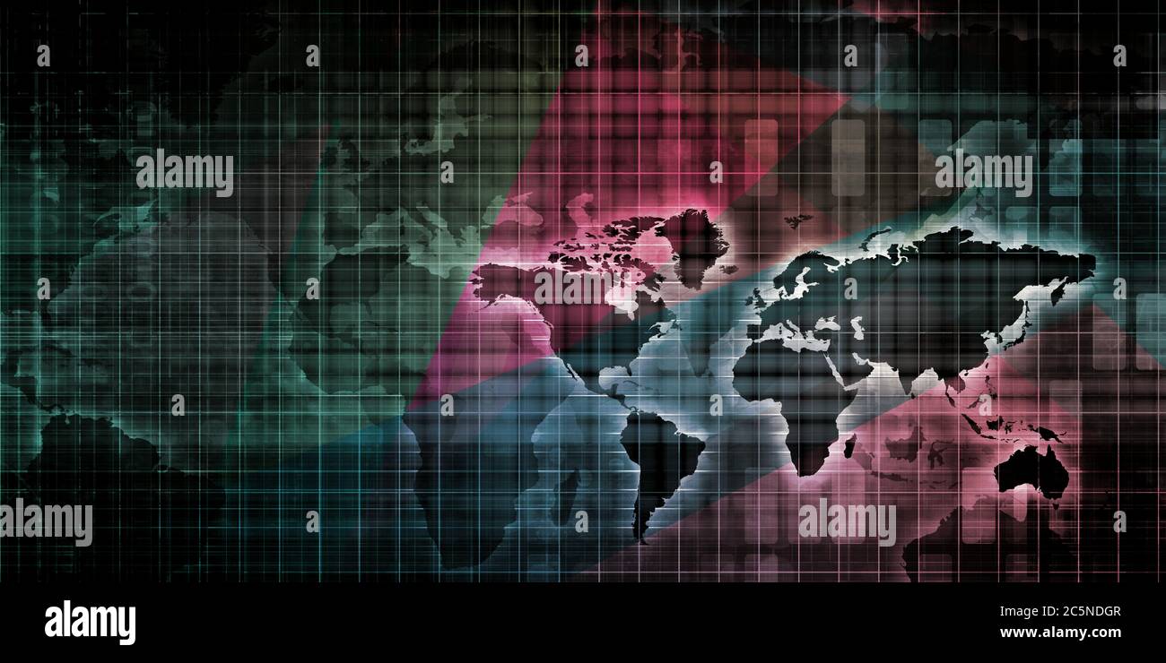Tecnologia Internet di affari in tutto il mondo come Concetto Foto Stock