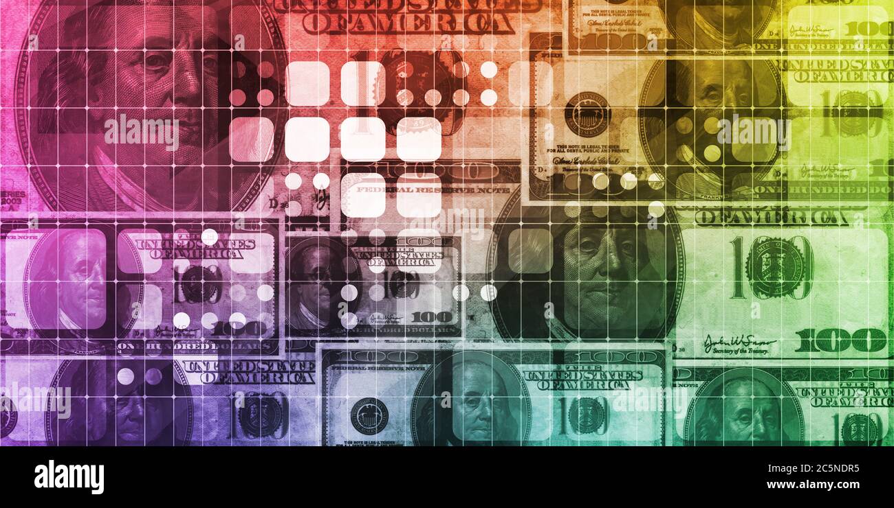 USD montaggio di valuta americana con tema di tecnologia Foto Stock