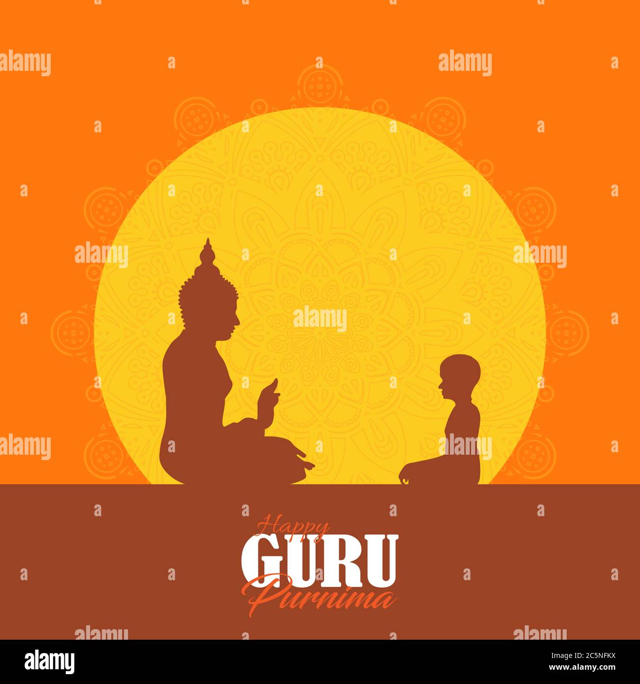 Figura sacra o foglia di albero di pippal Buddha Purnima o Vesak vettore di giorno, osservato anche come Guru Purnima in India e Nepal Illustrazione Vettoriale